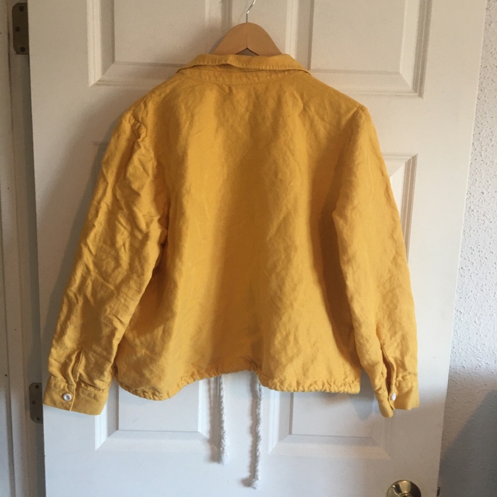 J Jill Soft Yellow Jacket with Pockets.  Size L. - Picture 4 of 4